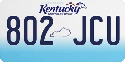 KY license plate 802JCU