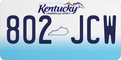 KY license plate 802JCW