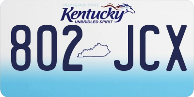 KY license plate 802JCX