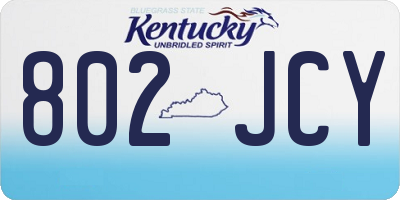 KY license plate 802JCY