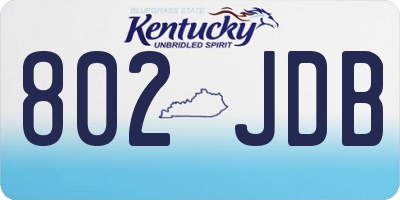 KY license plate 802JDB