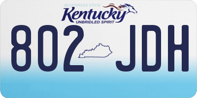 KY license plate 802JDH