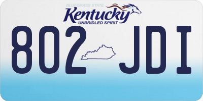 KY license plate 802JDI