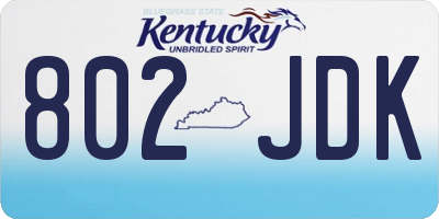 KY license plate 802JDK