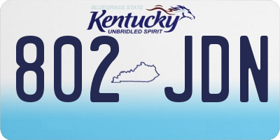 KY license plate 802JDN