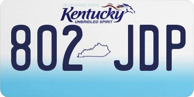 KY license plate 802JDP