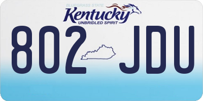 KY license plate 802JDU