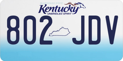 KY license plate 802JDV
