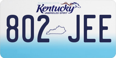 KY license plate 802JEE