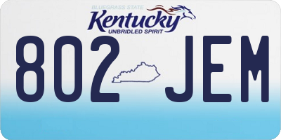 KY license plate 802JEM