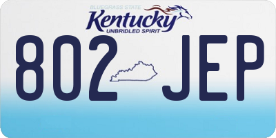 KY license plate 802JEP