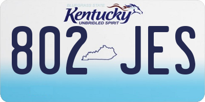 KY license plate 802JES