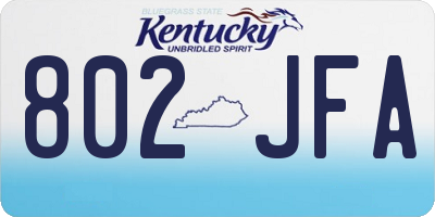 KY license plate 802JFA
