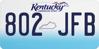 KY license plate 802JFB