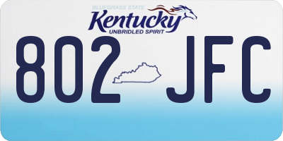 KY license plate 802JFC