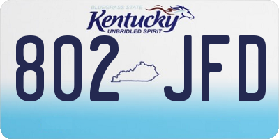 KY license plate 802JFD