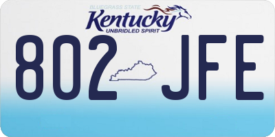 KY license plate 802JFE