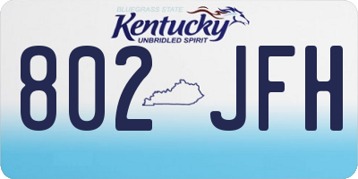 KY license plate 802JFH