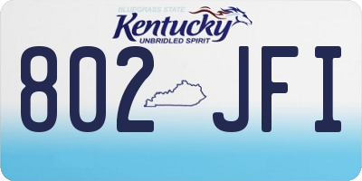 KY license plate 802JFI
