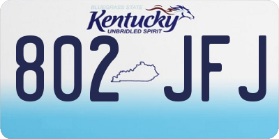 KY license plate 802JFJ