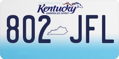 KY license plate 802JFL