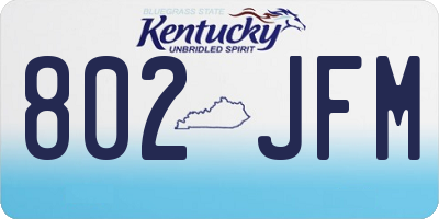 KY license plate 802JFM