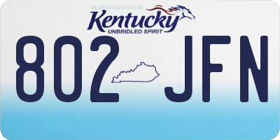 KY license plate 802JFN
