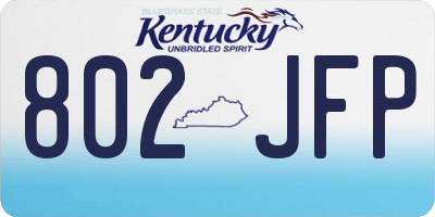 KY license plate 802JFP