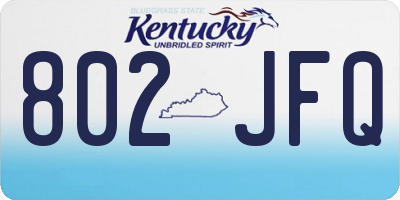 KY license plate 802JFQ