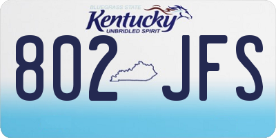 KY license plate 802JFS