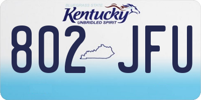 KY license plate 802JFU