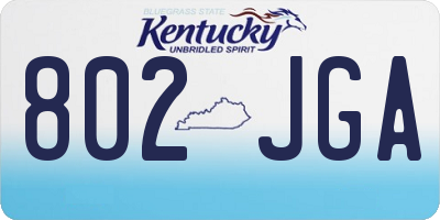 KY license plate 802JGA
