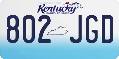 KY license plate 802JGD