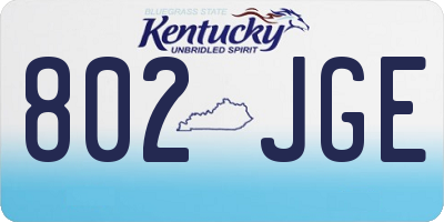 KY license plate 802JGE
