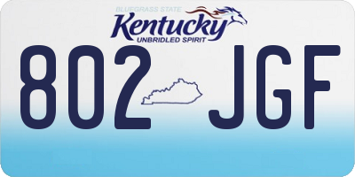 KY license plate 802JGF