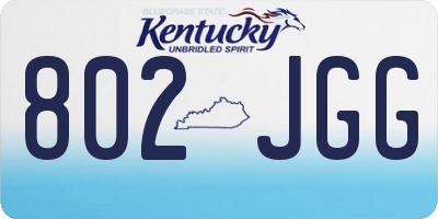 KY license plate 802JGG