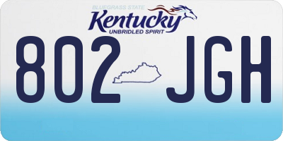 KY license plate 802JGH