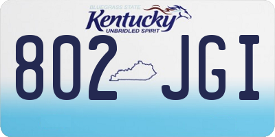 KY license plate 802JGI