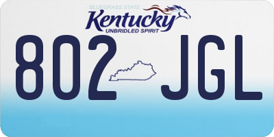 KY license plate 802JGL