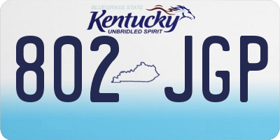 KY license plate 802JGP