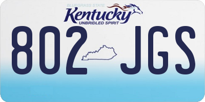 KY license plate 802JGS