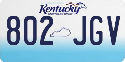 KY license plate 802JGV