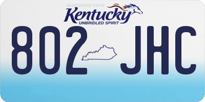 KY license plate 802JHC