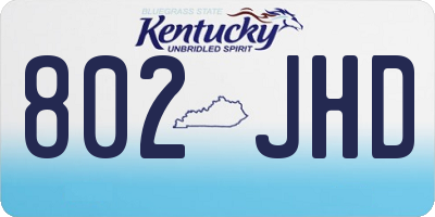 KY license plate 802JHD