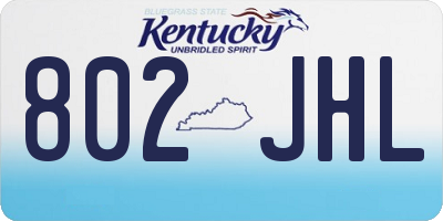 KY license plate 802JHL