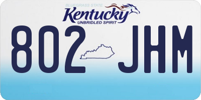 KY license plate 802JHM