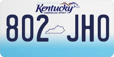 KY license plate 802JHO
