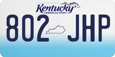 KY license plate 802JHP
