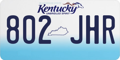 KY license plate 802JHR