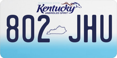 KY license plate 802JHU